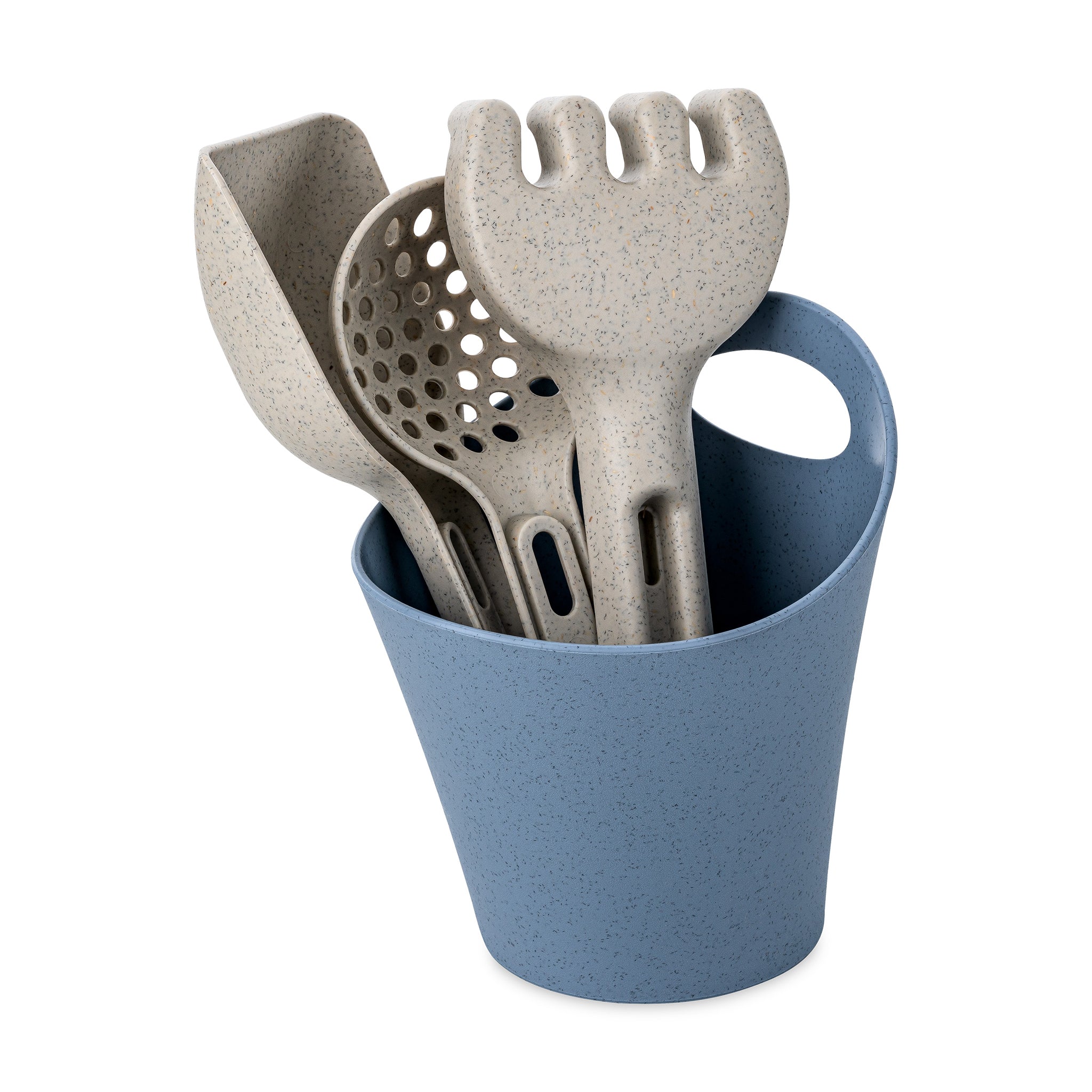 koziol Sandwerkzeug Set 3-teilig + Utensilo KLIKK SAND READY BEACH