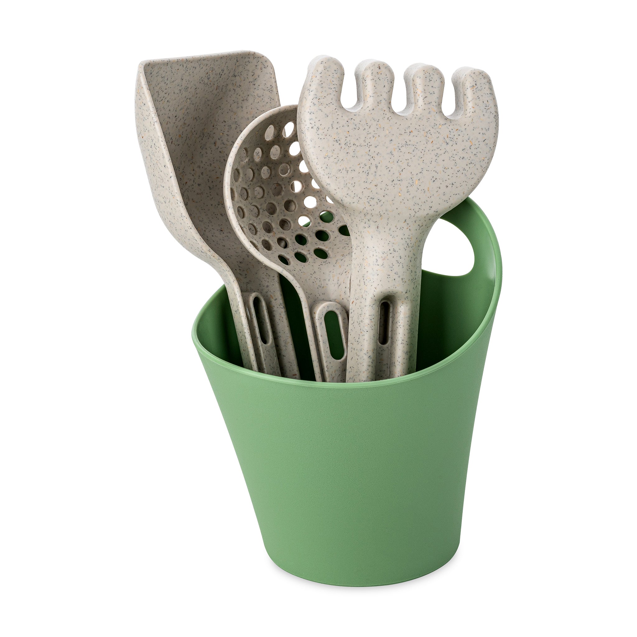 koziol Sandwerkzeug Set 3-teilig + Utensilo KLIKK SAND READY BEACH