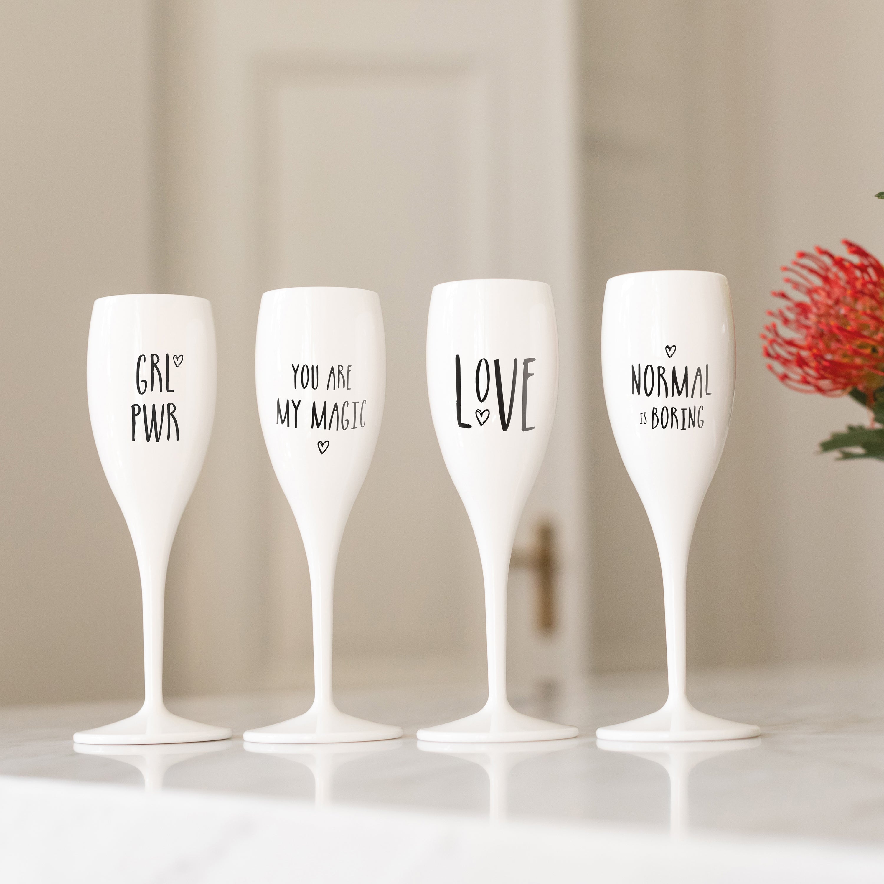 koziol Sektglas mit Druck CHEERS No. 1