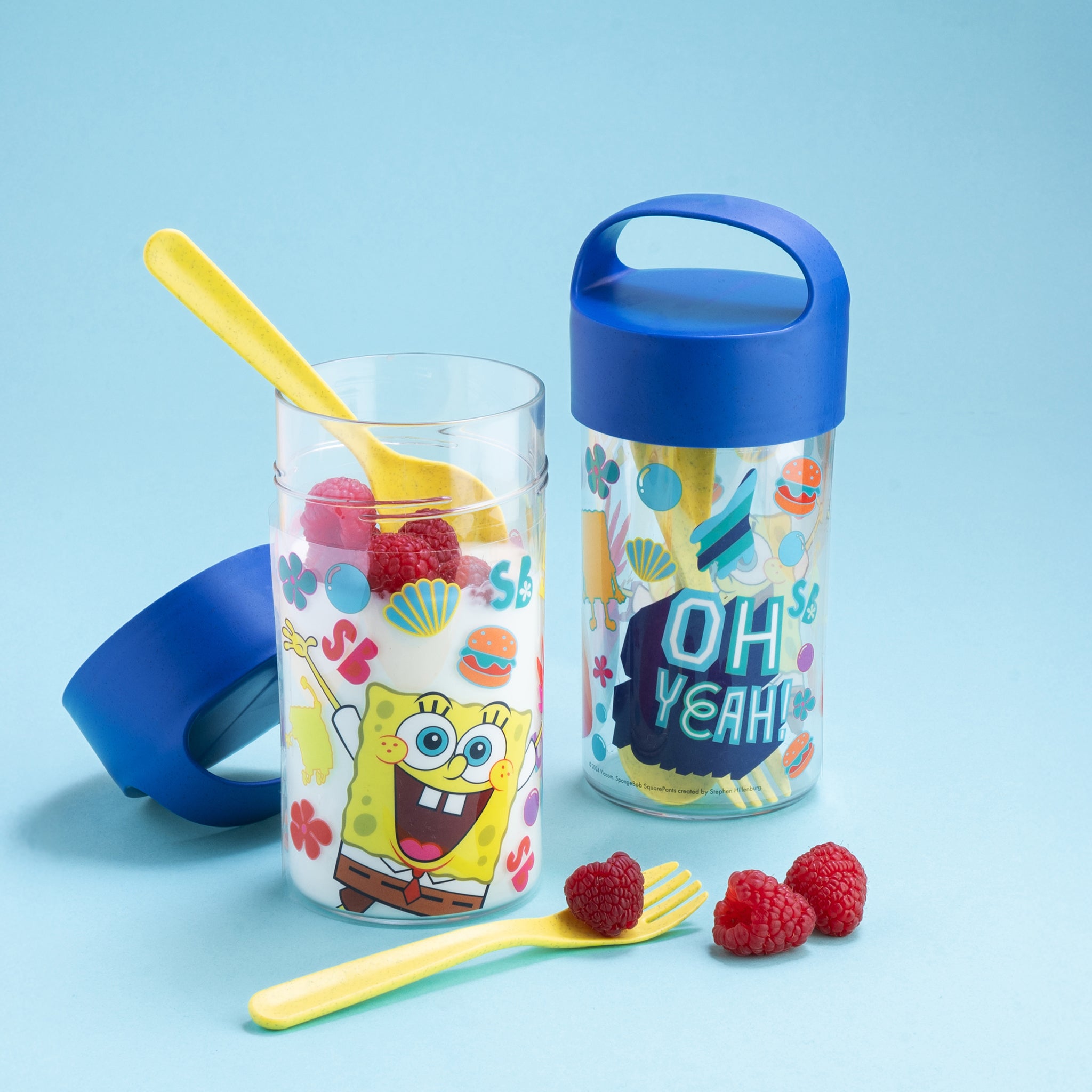 koziol Snackpot / Trinkflasche + Besteck BUDDY SNACK 0,5 SPONGEBOB SQUAREPANTS