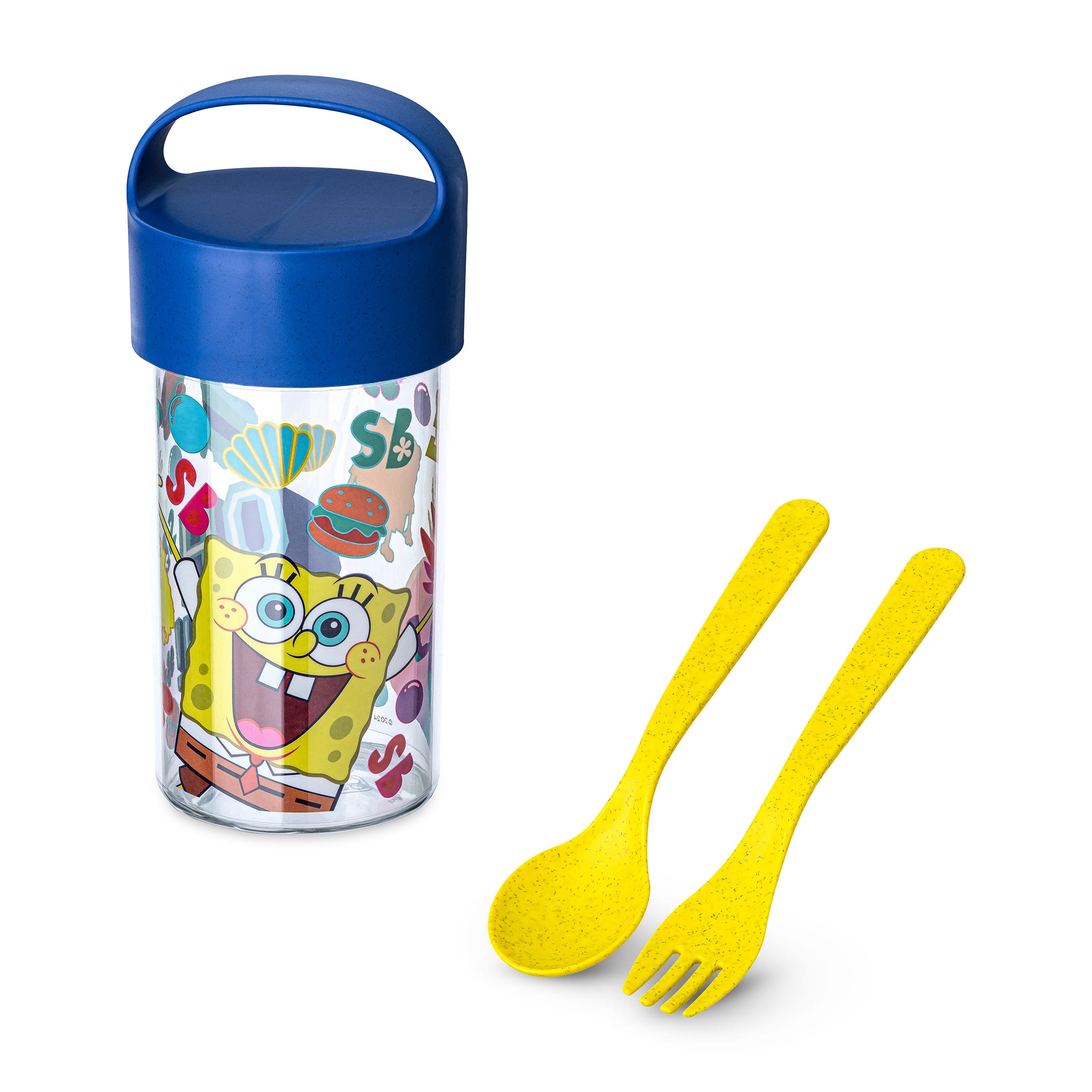 koziol Snackpot / Trinkflasche + Besteck BUDDY SNACK 0,5 SPONGEBOB SQUAREPANTS