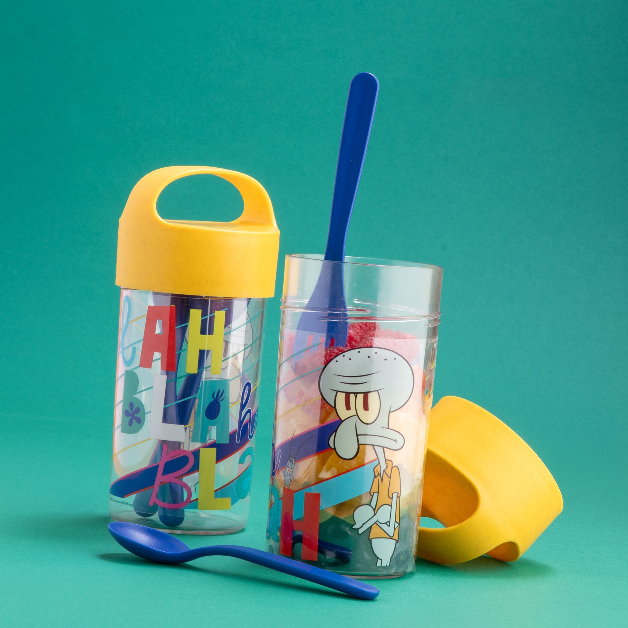 koziol Snackpot / Trinkflasche + Besteck BUDDY SNACK 0,5 SPONGEBOB SQUIDWARD